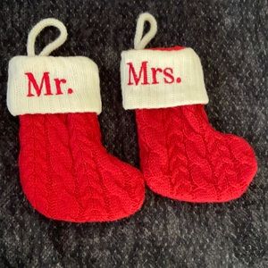 Mr. & Mrs. Mini Christmas Stocking Set